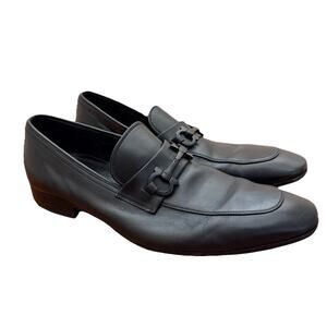 Salvatore Ferragamo Cremona Bit Leather Loafers Shoes In Black Men’s Size 11 D